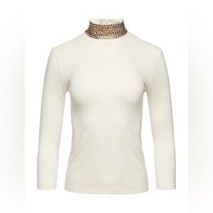 L'AGENCE Mya Top with Gold Embellished Collar